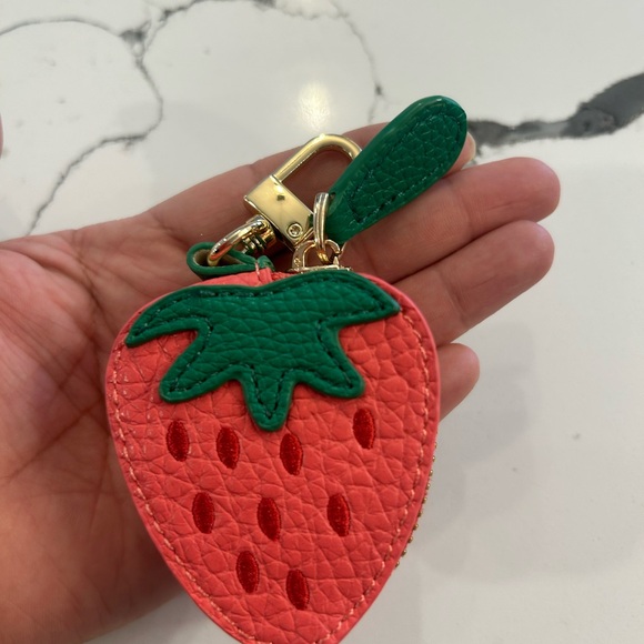 Strawberry Faux Leather Coin Purse/Bag Charm - Picture 4 of 4